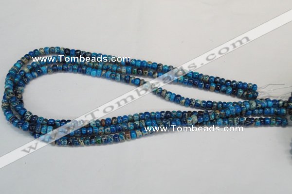 CDT274 15.5 inches 4*6mm rondelle dyed aqua terra jasper beads