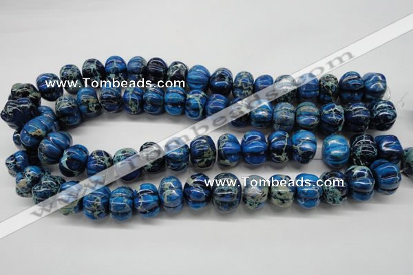 CDT295 15.5 inches 13*18mm pumpkin dyed aqua terra jasper beads