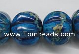 CDT297 15.5 inches 19*23mm pumpkin dyed aqua terra jasper beads