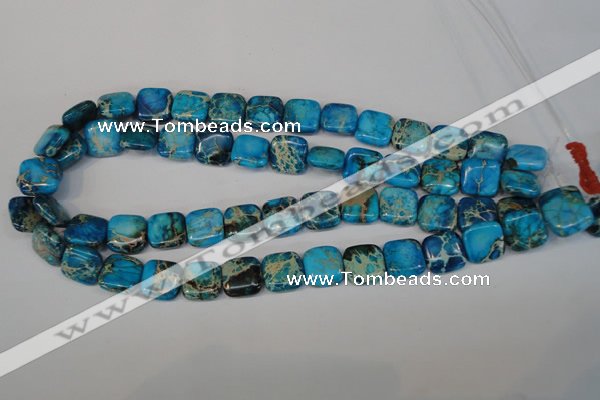 CDT300 15.5 inches 14*14mm square dyed aqua terra jasper beads