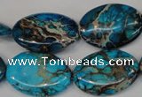 CDT317 15.5 inches 18*25mm oval dyed aqua terra jasper beads