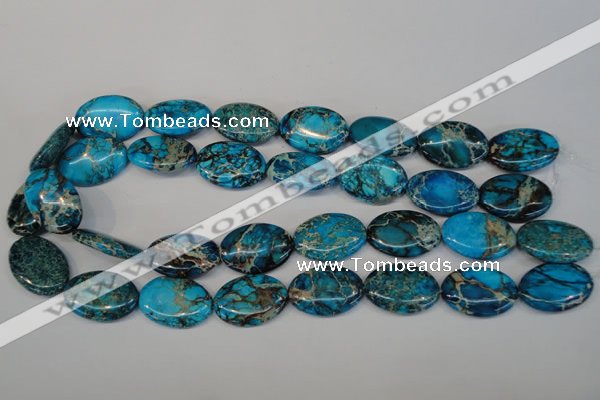 CDT317 15.5 inches 18*25mm oval dyed aqua terra jasper beads