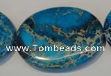 CDT320 15.5 inches 35*45mm oval dyed aqua terra jasper beads