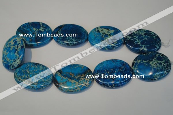 CDT320 15.5 inches 35*45mm oval dyed aqua terra jasper beads