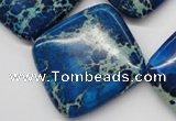 CDT340 15.5 inches 35*35mm diamond dyed aqua terra jasper beads