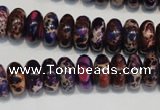 CDT372 15.5 inches 6*12mm rondelle dyed aqua terra jasper beads