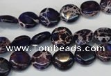 CDT397 15.5 inches 10mm flat round dyed aqua terra jasper beads