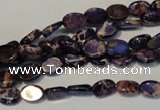CDT414 15.5 inches 6*8mm oval dyed aqua terra jasper beads