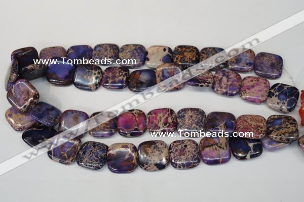 CDT428 15.5 inches 20*20mm square dyed aqua terra jasper beads