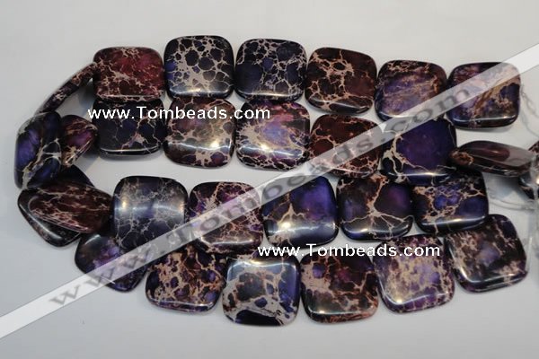 CDT430 15.5 inches 30*30mm square dyed aqua terra jasper beads