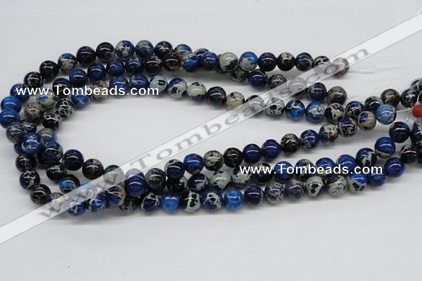 CDT44 15.5 inches 10mm round dyed aqua terra jasper beads wholesale