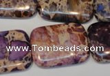 CDT440 15.5 inches 20*30mm rectangle dyed aqua terra jasper beads