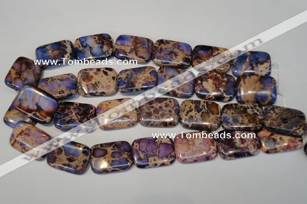 CDT440 15.5 inches 20*30mm rectangle dyed aqua terra jasper beads