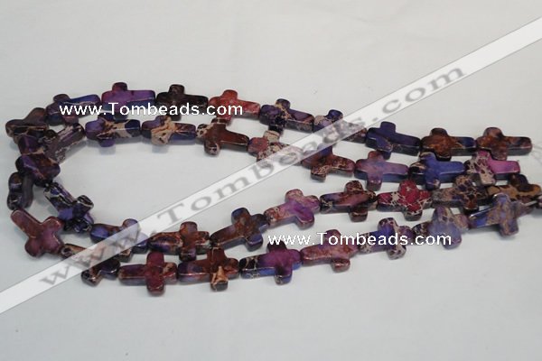 CDT450 15.5 inches 15*20mm cross dyed aqua terra jasper beads