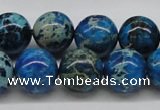 CDT46 15.5 inches 14mm round dyed aqua terra jasper beads wholesale