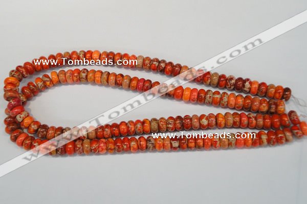 CDT501 15.5 inches 6*10mm rondelle dyed aqua terra jasper beads