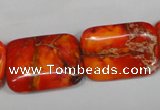 CDT556 15.5 inches 18*25mm rectangle dyed aqua terra jasper beads