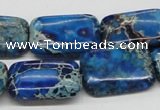 CDT56 15.5 inches 18*25mm rectangle dyed aqua terra jasper beads