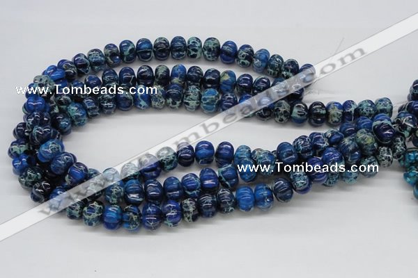 CDT59 15.5 inches 10*14mm pumpkin dyed aqua terra jasper beads