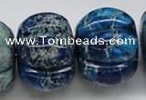 CDT60 15.5 inches 26*35mm pumpkin dyed aqua terra jasper beads