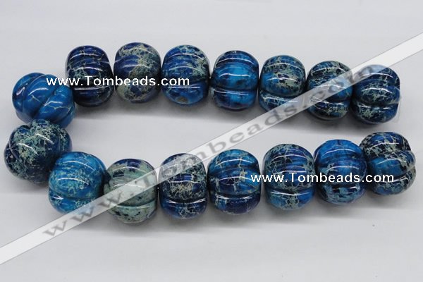 CDT60 15.5 inches 26*35mm pumpkin dyed aqua terra jasper beads
