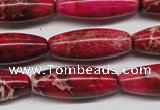 CDT607 15.5 inches 11*31mm rice dyed aqua terra jasper beads