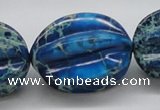 CDT62 15.5 inches 25*33mm star fruit shaped dyed aqua terra jasper beads