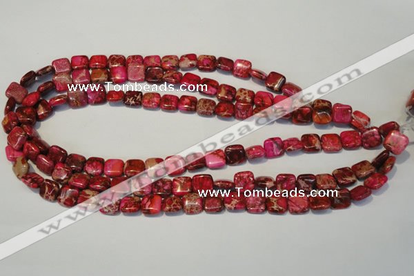 CDT621 15.5 inches 12*12mm square dyed aqua terra jasper beads