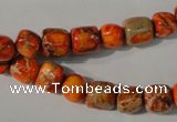 CDT732 15.5 inches 6*7mm – 8*9mm nuggets dyed aqua terra jasper beads