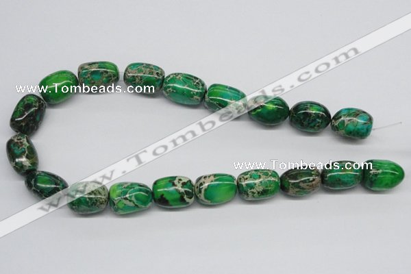 CDT74 15.5 inches 15*20mm nuggets dyed aqua terra jasper beads