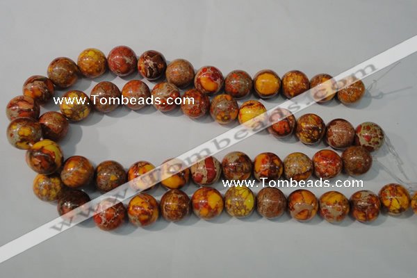 CDT742 15.5 inches 16mm round dyed aqua terra jasper beads