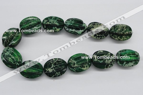 CDT78 15.5 inches 26*33mm star fruit shaped dyed aqua terra jasper beads