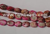 CDT781 15.5 inches 6*8mm oval dyed aqua terra jasper beads