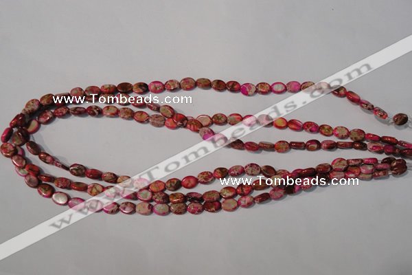 CDT781 15.5 inches 6*8mm oval dyed aqua terra jasper beads