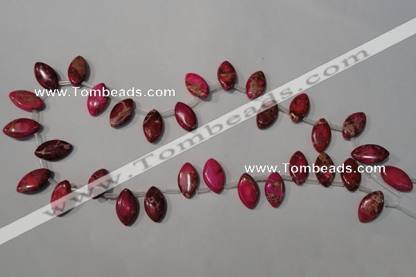 CDT797 Top-drilled 10*18mm marquise dyed aqua terra jasper beads