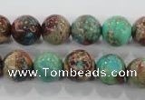 CDT805 15.5 inches 12mm round dyed aqua terra jasper beads wholesale