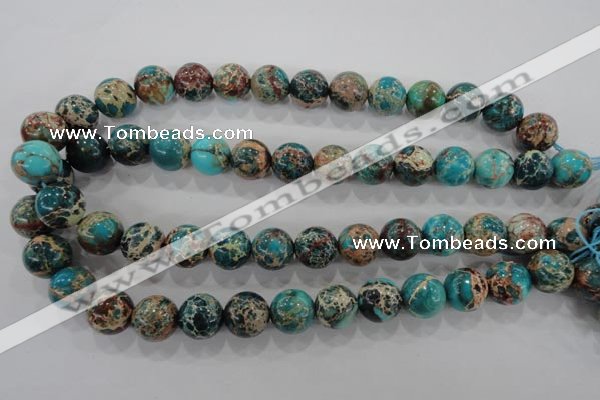 CDT806 15.5 inches 14mm round dyed aqua terra jasper beads wholesale