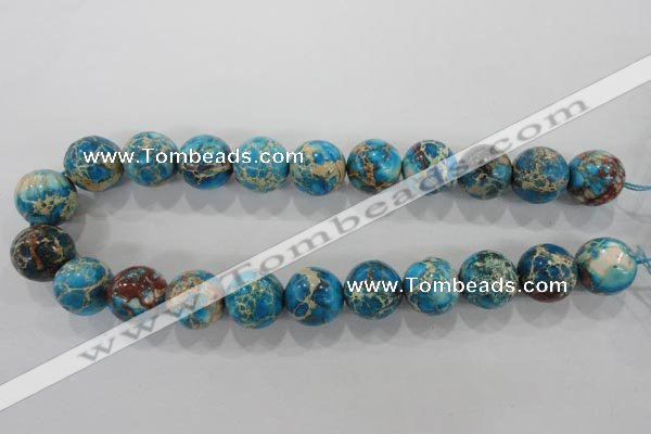 CDT808 15.5 inches 18mm round dyed aqua terra jasper beads wholesale