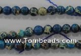 CDT811 15.5 inches 6mm round dyed aqua terra jasper beads wholesale