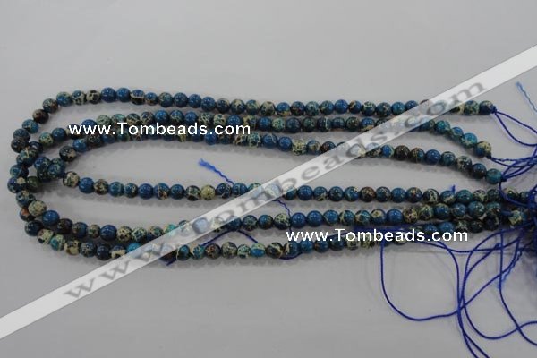 CDT811 15.5 inches 6mm round dyed aqua terra jasper beads wholesale