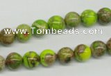 CDT83 15.5 inches 8mm round dyed aqua terra jasper beads