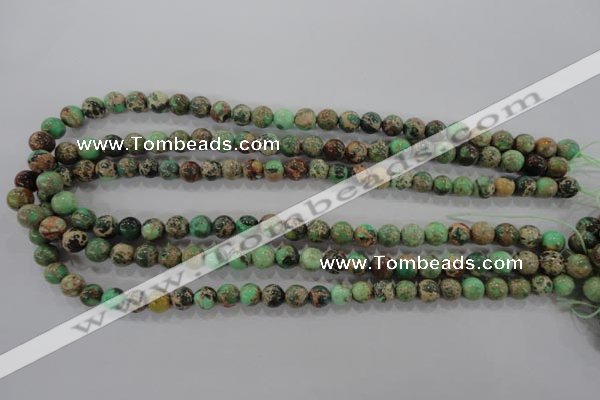 CDT852 15.5 inches 8mm round dyed aqua terra jasper beads wholesale