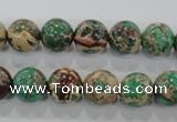 CDT853 15.5 inches 10mm round dyed aqua terra jasper beads wholesale