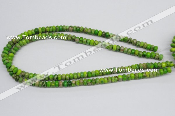 CDT87 15.5 inches 5*8mm rondelle dyed aqua terra jasper beads