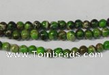 CDT920 15.5 inches 4mm round dyed aqua terra jasper beads