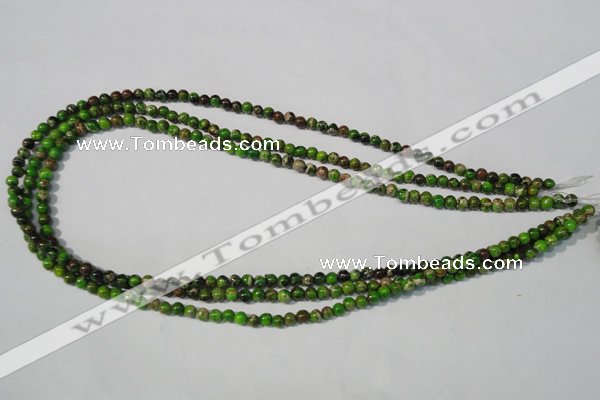 CDT920 15.5 inches 4mm round dyed aqua terra jasper beads