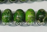 CDT928 15.5 inches 12*18mm rondelle dyed aqua terra jasper beads