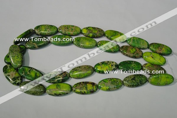 CDT941 15.5 inches 15*30mm oval dyed aqua terra jasper beads