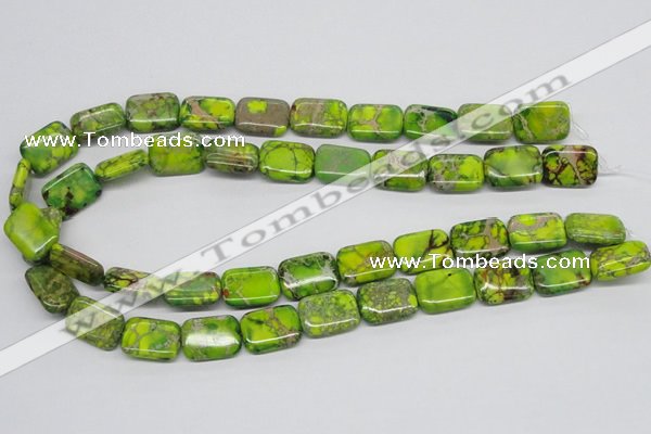 CDT95 15.5 inches 13*18mm rectangle dyed aqua terra jasper beads