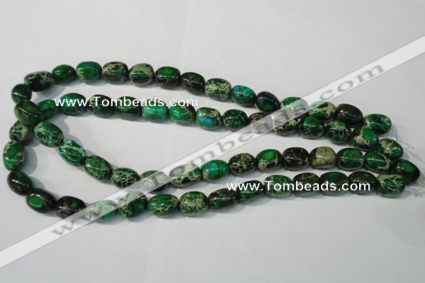 CDT960 15.5 inches 10*13mm nuggets dyed aqua terra jasper beads